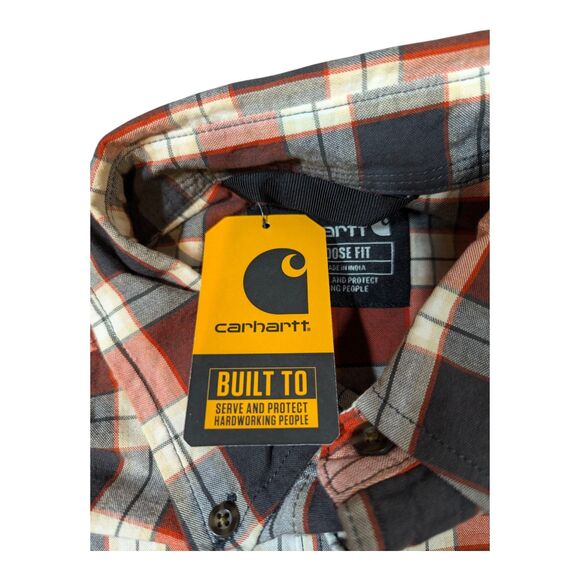 Carhartt NWT Loose Fit Midweight Chambray Long Sleeve Shirt Men’s SMALL 104910 - Picture 6 of 9